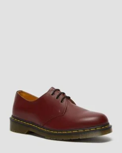 1461 Smooth Leren Oxford Schoenen in Cherry Red