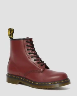 1460 Smooth Leren Veterlaarzen in Cherry Red
