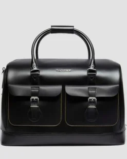 Smooth Leren Weekender Tas in Zwart