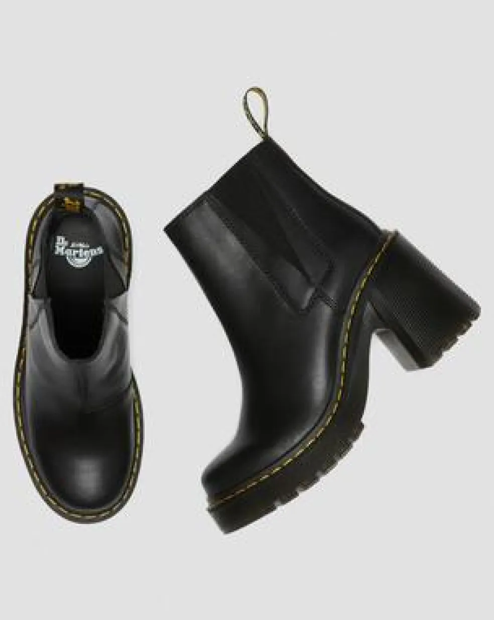 Spence Leren Chelsea Boots met Uitlopende Hak in Zwart