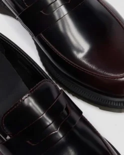 Temara Arcadia Leren Loafers in Cherry Red