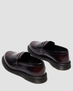 Temara Arcadia Leren Loafers in Cherry Red