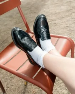 Temara Polished Smooth Leren Loafers in Zwart