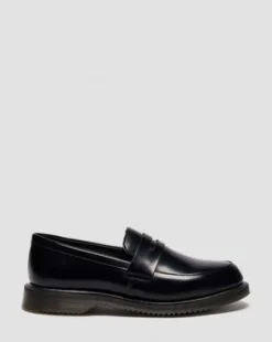 Temara Polished Smooth Leren Loafers in Zwart