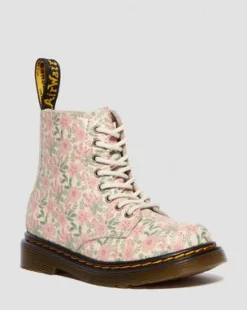 Toddler 1460 Floral leren laarzen in Cloud Cream
