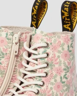 Toddler 1460 Floral leren laarzen in Cloud Cream