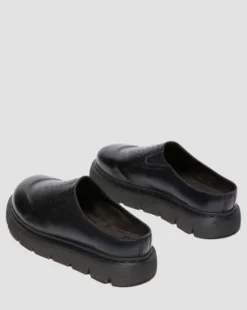 VENT XX02 leren mules in Zwart