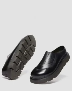 VENT XX02 leren mules in Zwart