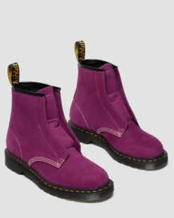 1460 VETERLOZE NUBUCK SLIP-ON LAARZEN in Paars