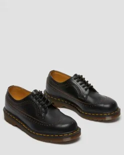 Vintage 3989 Quilon Leren Brogue Schoenen in Zwart