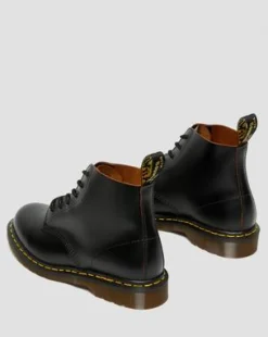 Vintage 101 Quilon Leren Enkellaarzen in Zwart