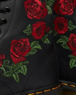 1460 Vonda Rose Leren Veterlaarzen met Bloemenprint in Zwart