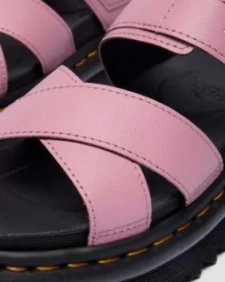 Voss II Athena leren sandalen met riem in Dusty Roze