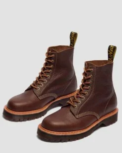 1460 Wild Grain Leren Laarzen in Sepia Bruin