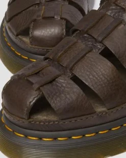 Wrenlie Leren Fisherman Sandalen in Donkerbruin