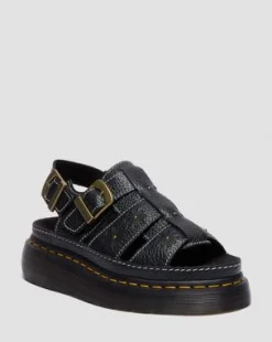 Wrenlie Nappaleren Fisherman Platformsandalen met Open Teen in Zwart