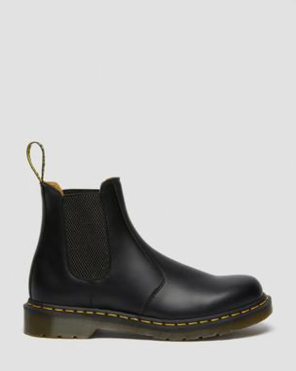 2976 Yellow Stitch Smooth Leren Chelsea Boots in Zwart