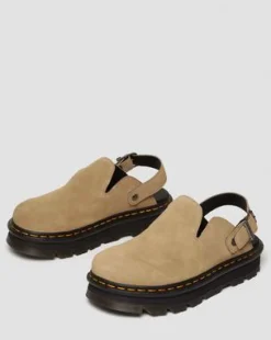 Zebzag Casual suède slingback platform mules in Solbrun