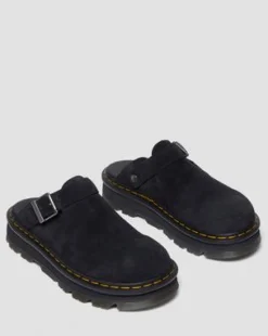 Zebzag Casual suède slingback platform mules in Zwart