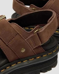 Zebzag Nubuck Platform Sandalen in Sepia Bruin