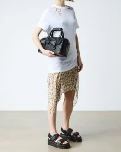 Zebzag Pisa Leren Platform Sandalen in Zwart