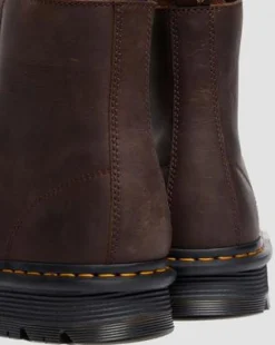 Zebzag Slip-On Leren Laarzen in Donkerbruin