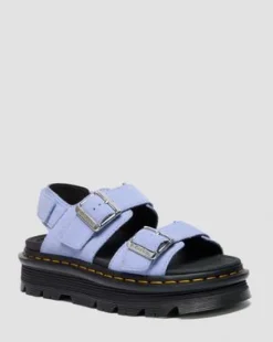 Zebzag Suède Sandalen in Korenbloemblauw