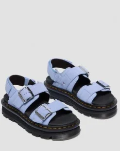Zebzag Suède Sandalen in Korenbloemblauw