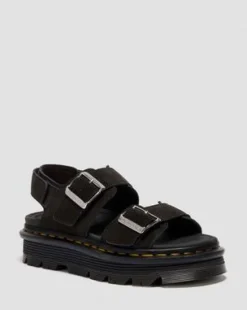 Zebzag Suède Sandalen in Zwart